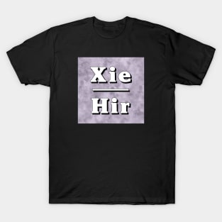 Xie-Hir Pronouns: Neutral Gray T-Shirt